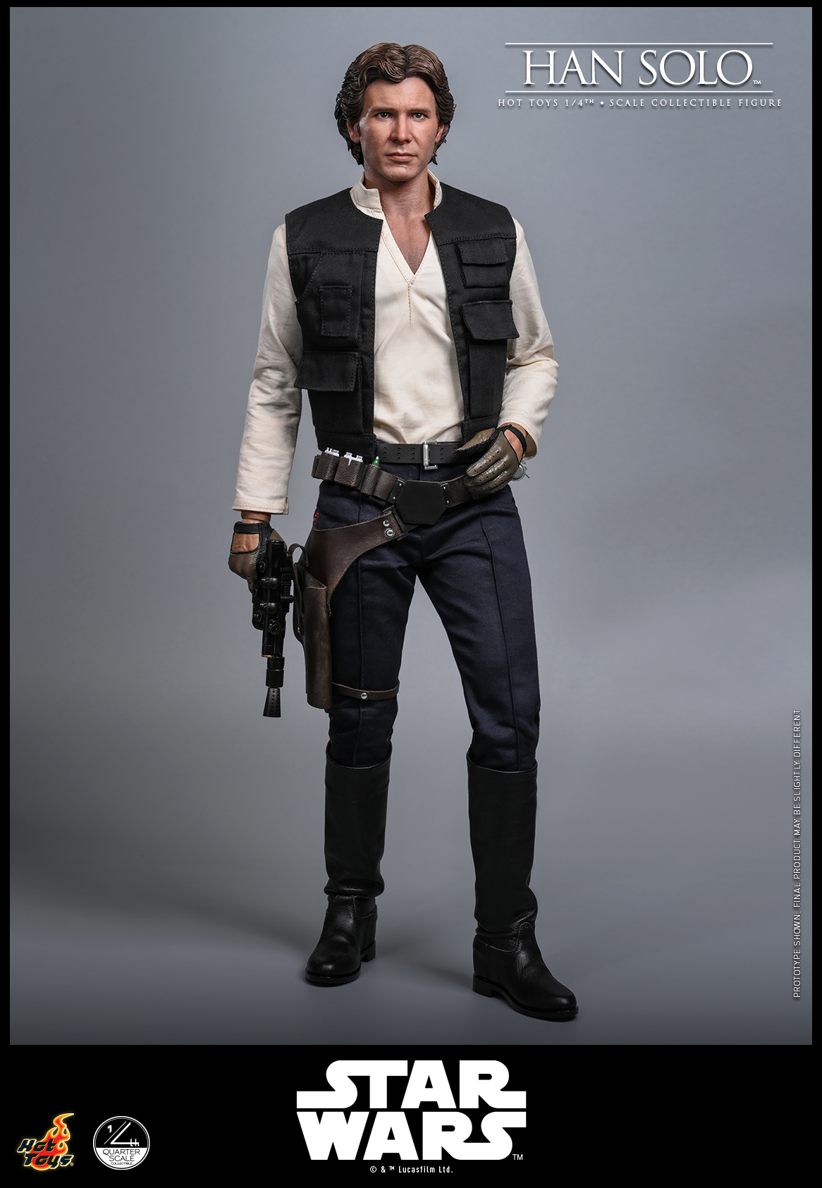 Pre-Order Hot Toys Star Wars A New Hope Han Solo Quarter Scale Figure QS026